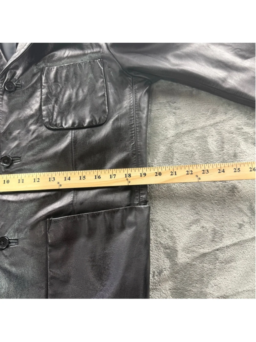 GAP Leather Jacket Mens S Blazer Genuine Leather 90s Y2K Indie Alt Black Vintage - Picture 11 of 14
